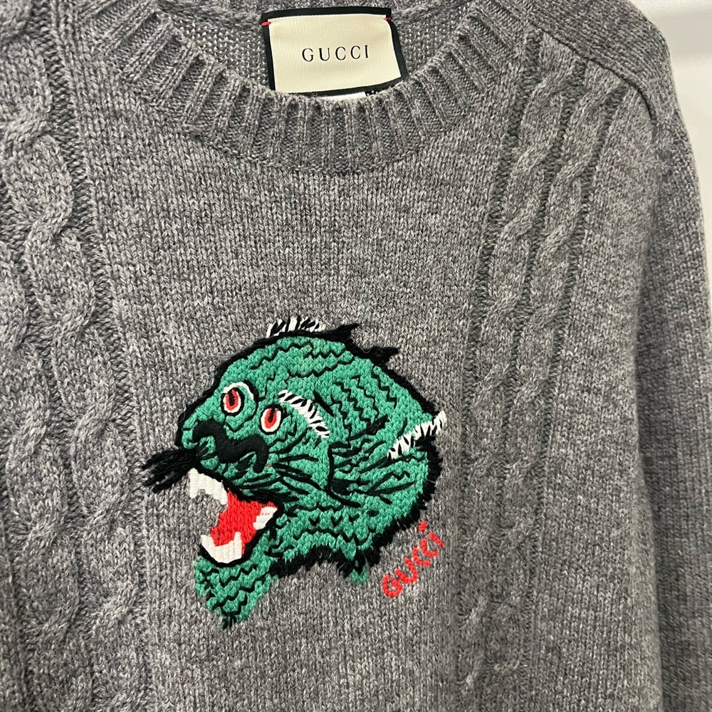 Gucci Tiger jacquard wool sweater